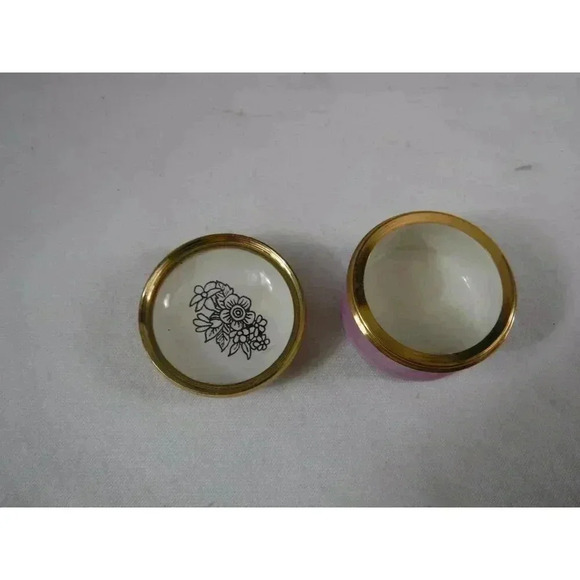 Enamel Box Halcyon Days "Flower Basket" Snuff Pill Jewelry Trinket Mother's Day - Picture 4 of 5